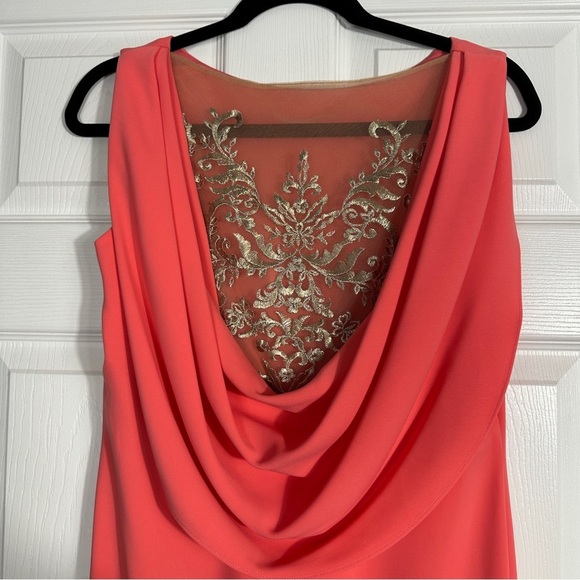 Marchesa Notte melon colored gown, lace back, fitted, size 8, prom - Picture 2 of 14